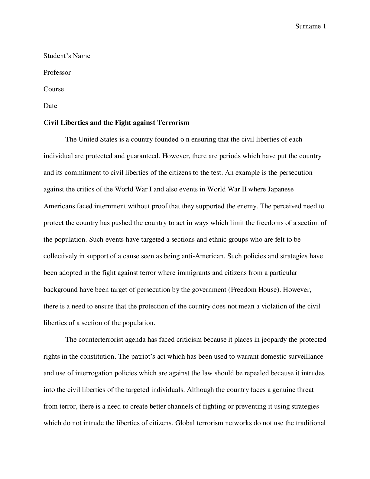 Preview image for Civil Liberties and the Fight against Terrorism